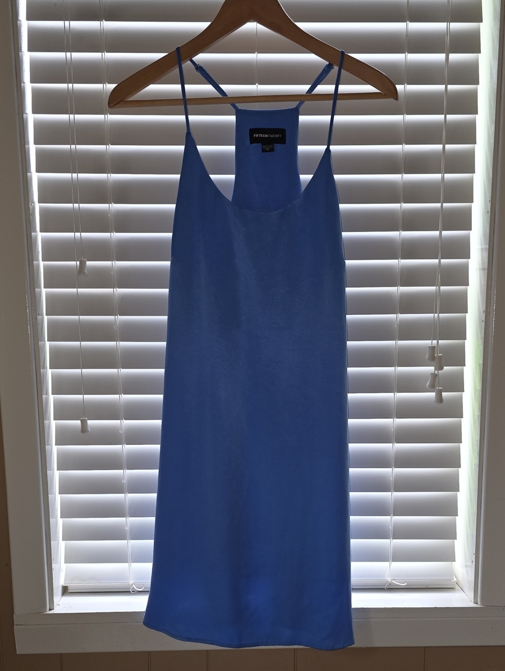 Fifteen Twenty Bright Periwinkle Soft Satin Slip Dress Size Small